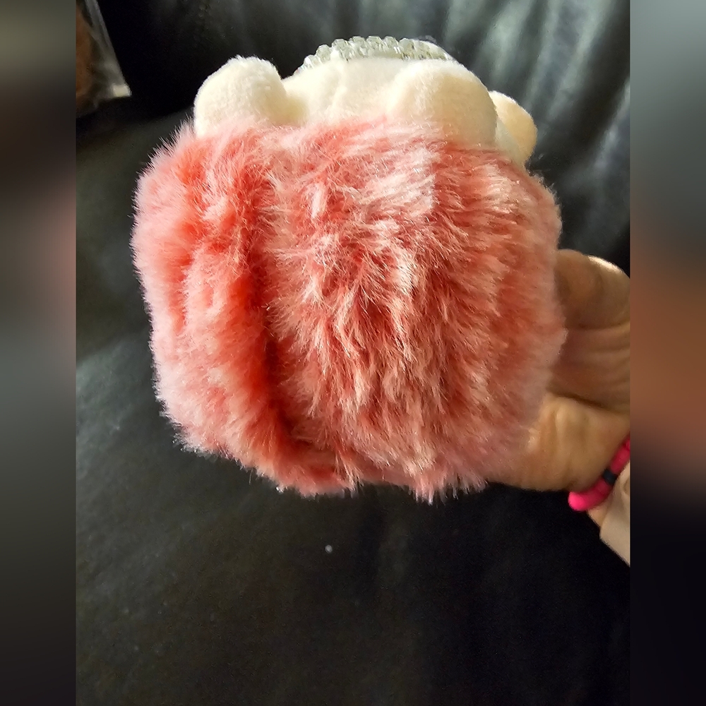 Plush Hedgehog Keychain Purse Charm Pink with Rhinestone Heart New Without Tags - Picture 5 of 7